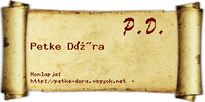 Petke Dóra névjegykártya