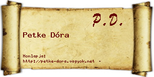 Petke Dóra névjegykártya
